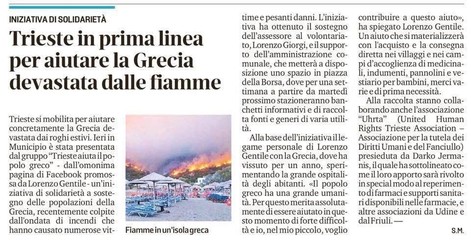 Articolo UNSI Trieste — Aiuti umanitari per Beirut